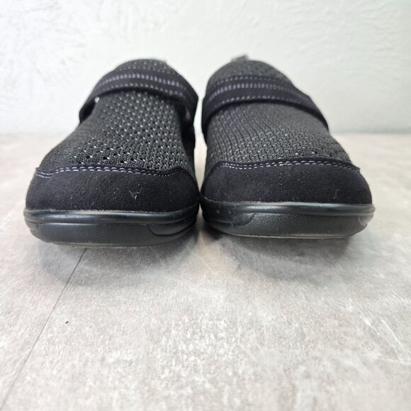 Ortho Feet Comfort Walking Shoes Sz 7 Wide Stretchy Black Diabetic Work Loafers - Picture 3 of 12